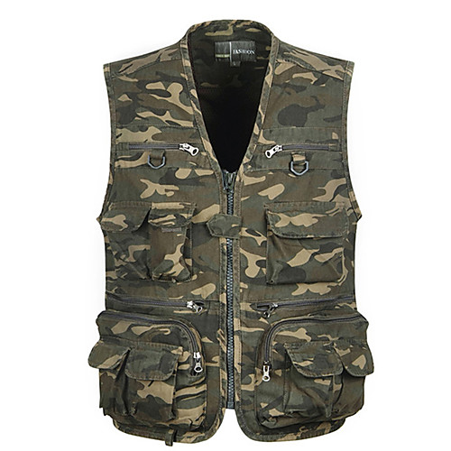 

Men's Hiking Vest / Gilet Fishing Vest Military Tactical Vest Sleeveless Vest / Gilet Jacket Top Outdoor Lightweight Breathable Quick Dry Sweat wicking Spring Summer Cotton Camo Camouflage Hunting