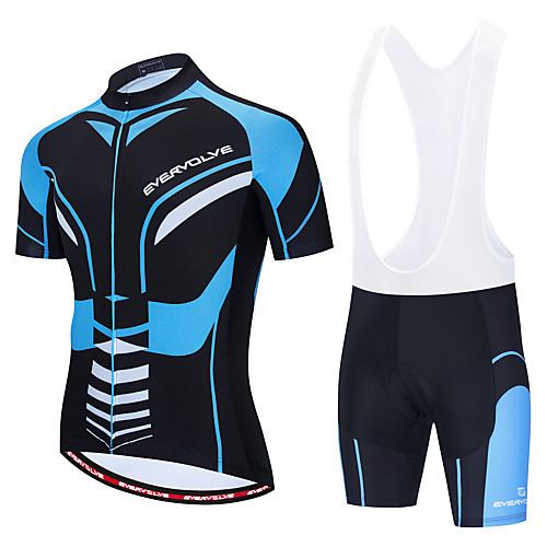 

Men's Short Sleeve Cycling Jersey with Shorts Bule / Black Bike Sports Geometic Clothing Apparel / Micro-elastic / Athleisure