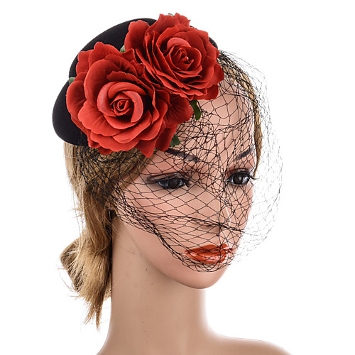 

Retro Hyperbole Fabric Headpiece with Floral 1 Piece Special Occasion / Party / Evening Headpiece