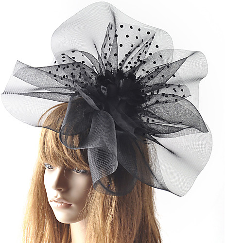 

Elegant Retro Tulle Fascinators with Floral / Polka Dot 1 Piece Special Occasion / Party / Evening Headpiece