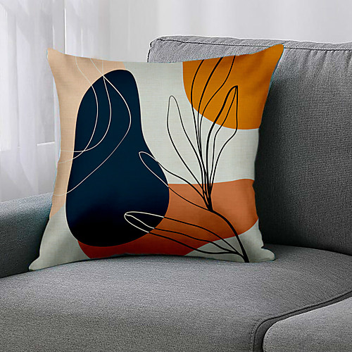 

Double Side 1 Pc Leaf Cushion Cover Print 45x45cm Linen for Sofa Bedroom