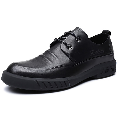 

Men's Oxfords Business Casual British Daily Office & Career Walking Shoes Leather Breathable Non-slipping Wear Proof Black Fall Spring