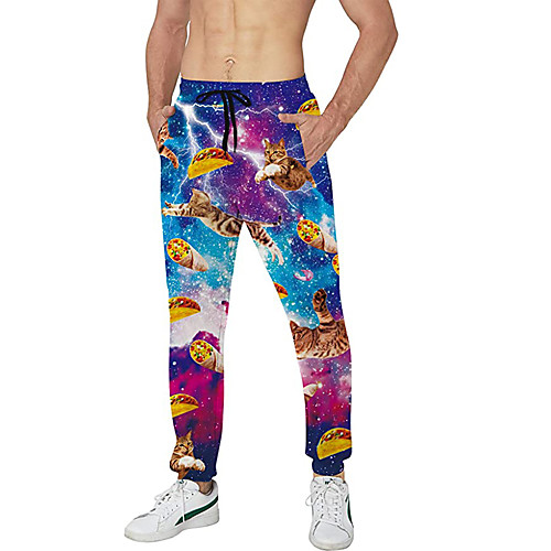 

Men's Casual Athleisure Daily Sports Jogger Pants Sweatpants Pants Cat Full Length Drawstring Pocket 3D Print 1 2