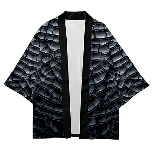 

Men's Shirt 3D Print Optical Illusion Crack 3D Print Short Sleeve Casual Tops Casual Fashion Breathable Comfortable Black