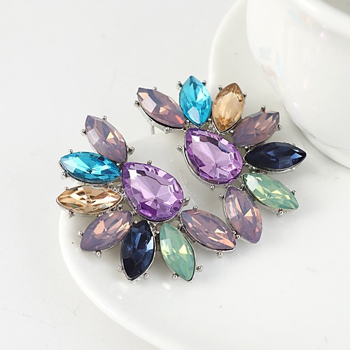 

Women's Earrings Fancy Leaf Stylish Colorful European Sweet Boho Earrings Jewelry Purple / Red / Yellow For Wedding Party Evening Street Birthday Festival