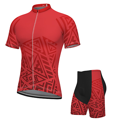 

Men's Short Sleeve Cycling Jersey with Shorts Spandex Red Bike Breathable Quick Dry Sports Graphic Mountain Bike MTB Road Bike Cycling Clothing Apparel / Stretchy / Athletic / Athleisure