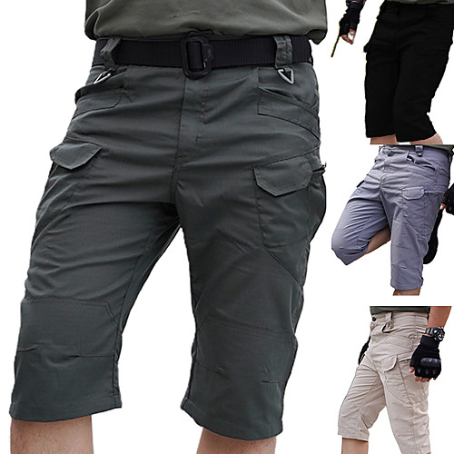 

Men's Hiking Shorts Hiking Cargo Shorts Waterproof Breathable Quick Dry Ventilation Summer Solid Colored Cotton Bottoms for Camping / Hiking Hunting Fishing Grey IX7 shorts Army Green IX7 Shorts
