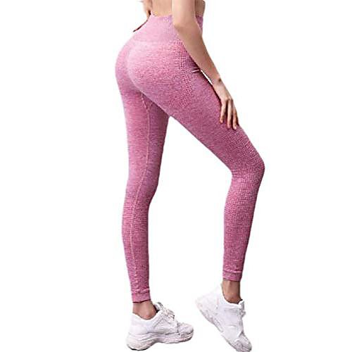 

Sayah Women's High Waisted Stretch Butt Lift Footless Athletic Tights Leggings Pink XS