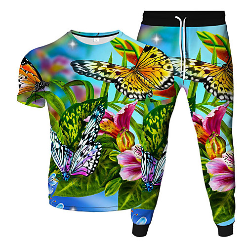 

Men's Women's 2 Piece Tracksuit Sweatsuit Street Casual Short Sleeve 2pcs Breathable Moisture Wicking Soft Gym Workout Running Jogging Training Exercise Sportswear Normal Outfit Set Clothing Suit Red