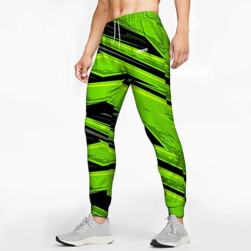 

21Grams Men's Sweatpants Joggers Jogger Pants Athletic Bottoms Drawstring Winter Fitness Gym Workout Running Training Exercise Breathable Soft Sweat wicking Sport Graffiti Green / Micro-elastic