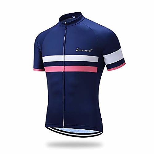 

men's shorts sleeve cycling jersey tops bike clothing biking shirt with 3 pockets (m, 2057)