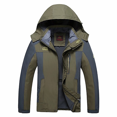 

Men's Hiking Softshell Jacket Hiking Fleece Jacket Winter Outdoor Patchwork Thermal Warm Lightweight Breathable Quick Dry Winter Jacket Top Hunting Fishing Climbing Black Red Army Green Blue