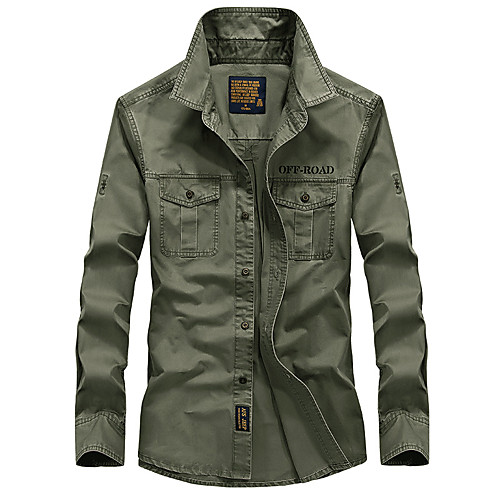 

Men's Hiking Shirt / Button Down Shirts Long Sleeve Sweatshirt Top Outdoor Lightweight Breathable Quick Dry Sweat wicking Spring Summer Sapphire khaki Army Green Fishing Climbing Camping / Hiking