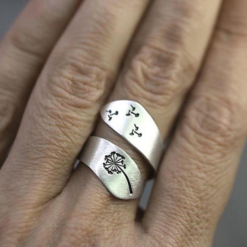 

Ring Classic Silver Alloy Flower Flower Shape Personalized Stylish Simple 1pc Adjustable / Women's / Couple's / Open Cuff Ring / Adjustable Ring
