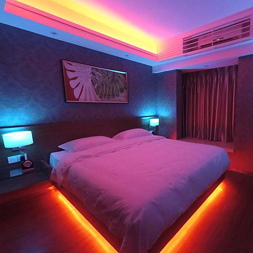 

LED Strip Lights Waterproof 10M(2x5M) Flexible LED Strip Lights RGB Tiktok Lights 2835 600LEDs 8mm 44Keys IR Remote Controller