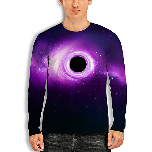 

Men's Tunic 3D Print Graphic 3D Print Long Sleeve Daily Tops Basic Casual Black