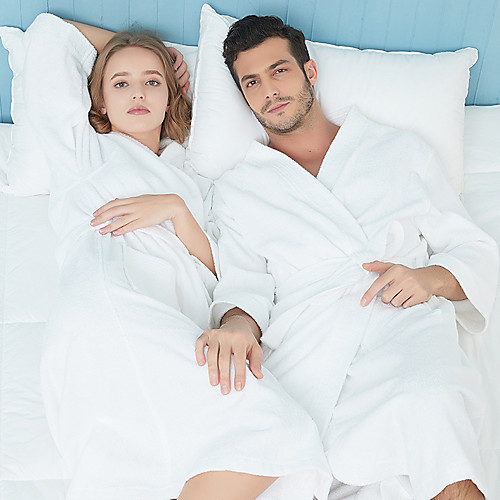 

Superior Quality Bath Robe, Solid Colored Pure Cotton Bedroom / Bathroom 1 pcs