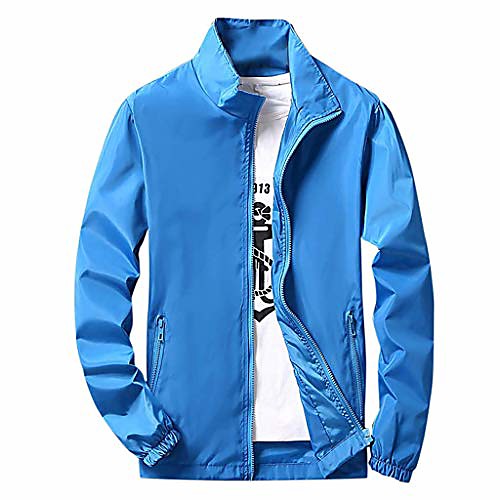 

berrykey casual men's lightweight softshell jacket autumn winter windbreaker casual solid zipper up sport jacket coat outwear