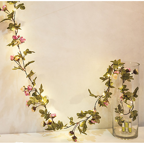 

Artificial Roses Flower Vine With LED Lights String Home Wall Decor Party Wedding Decoration Lights Flowers Vine Display