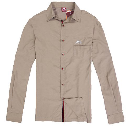 

Men's Hiking Shirt / Button Down Shirts Long Sleeve Sweatshirt Top Outdoor Lightweight Breathable Quick Dry Sweat wicking Spring Summer khaki Dark Gray Fishing Climbing Camping / Hiking / Caving
