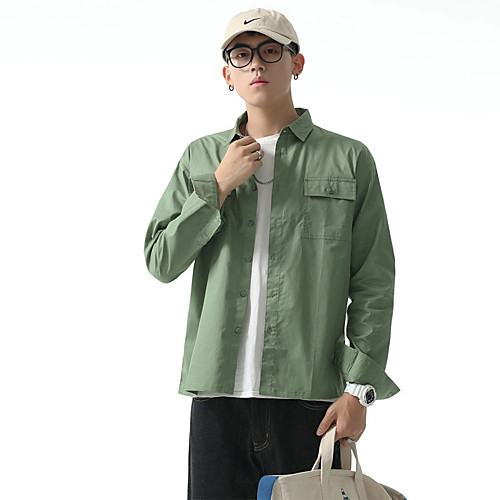 

Men's Hiking Shirt / Button Down Shirts Long Sleeve Sweatshirt Top Outdoor Lightweight Breathable Quick Dry Sweat wicking Spring Summer Pearl White ArmyGreen Black Fishing Climbing Camping / Hiking