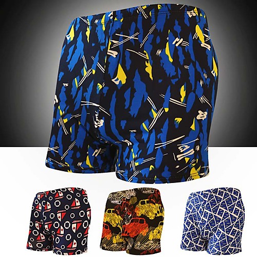 

Men's Swim Shorts Swim Trunks Elastane Board Shorts Breathable Quick Dry Swimming Surfing Water Sports Painting Summer