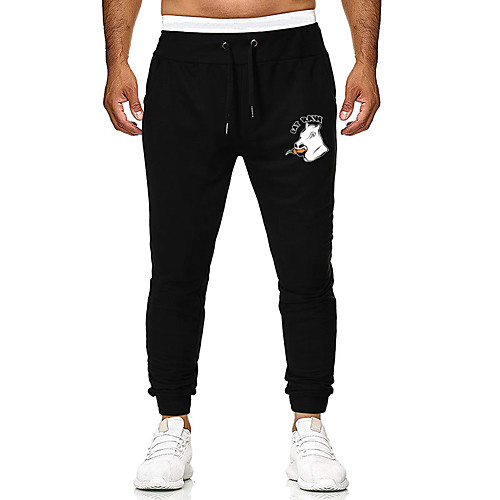 

Men's Casual / Sporty Sweatpants Outdoor Sports Daily Sports Pants Pants Graphic Full Length Drawstring Pocket Print Black Light Grey Dark Gray