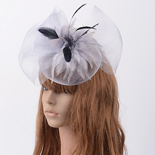 

Retro Hyperbole Tulle / Feathers Fascinators with Feather / Flower 1 Piece Special Occasion / Party / Evening Headpiece
