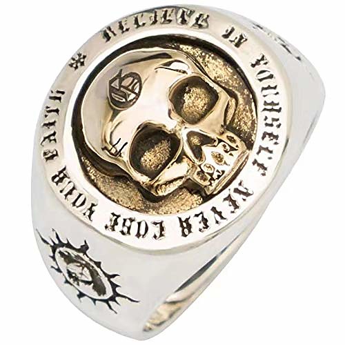 

Skull Silver Color Rings for Man Vintage Punk Fashion Jewelry Hippop Street Culture Rings