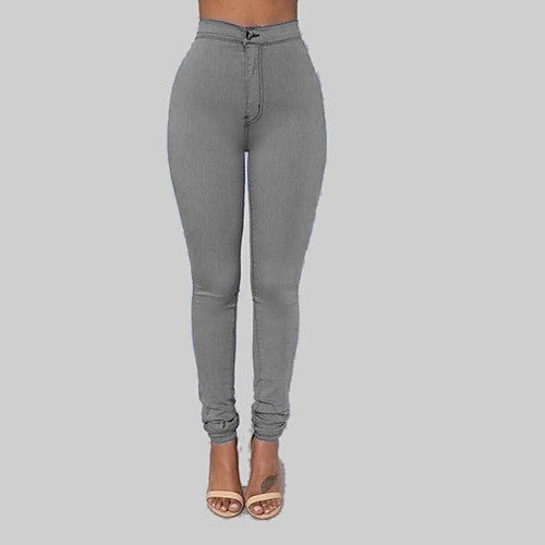 

Women's Stylish Streetwear Comfort Casual Work Skinny Pants Plain Full Length White Black Red Army Green Gray