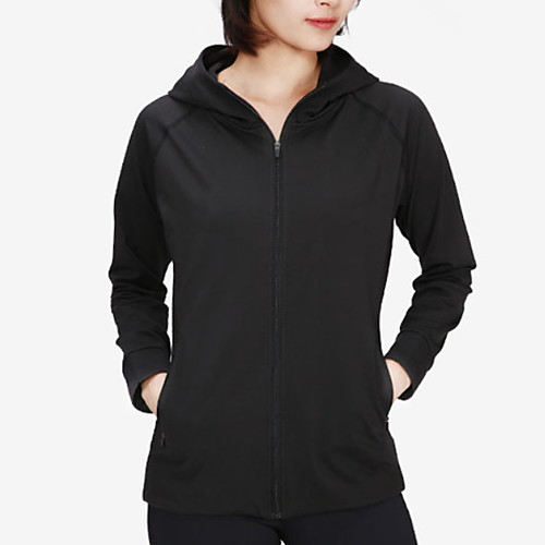 

Women's Solid Colored Casual Spring & Summer Hoodied Jacket Regular Sport Polyester Coat Tops White