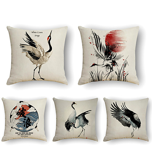 

Cushion Cover 5PCS Linen Soft Decorative Square Throw Pillow Cover Cushion Case Pillowcase for Sofa Bedroom 45 x 45 cm (18 x 18 Inch) Superior Quality Mashine Washable