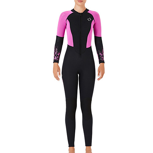 

Women's Rash Guard Diving Swimsuit Tummy Control Push Up Slim Solid Color Color Block Black Fuchsia Swimwear Bodysuit Scoop Neck Bathing Suits New Neutral Sports