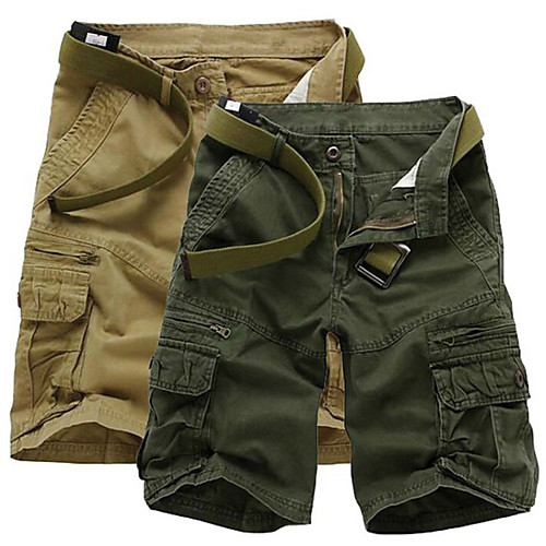 

Men's Hiking Shorts Hiking Cargo Shorts Solid Color Summer Outdoor 10 Multi-Pockets Breathable Soft Wear Resistance Cotton Shorts Black Army Green Grey Khaki Green Hunting Fishing Climbing 28 29 30