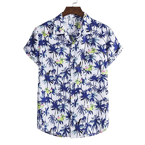 

Men's Shirt 3D Print Graphic Prints Print Short Sleeve Vacation Tops White