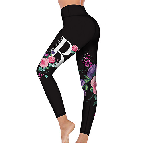 

21Grams Women's High Waist Yoga Pants Cropped Leggings Tummy Control Butt Lift Breathable Black Fitness Gym Workout Running Winter Sports Activewear High Elasticity
