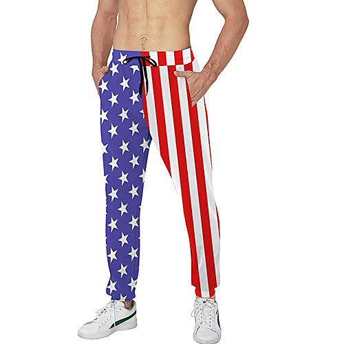 

Men's Casual Athleisure Daily Sports Jogger Pants Sweatpants Pants Stripe Full Length Drawstring Pocket 3D Print 1 2
