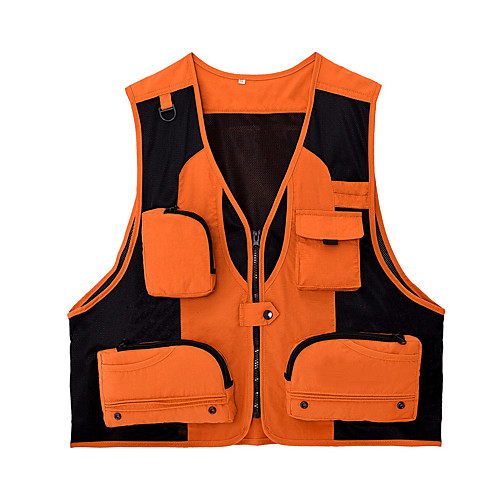 

Men's Hiking Vest / Gilet Fishing Vest Military Tactical Vest Sleeveless V Neck Vest / Gilet Jacket Top Outdoor Lightweight Breathable Quick Dry Sweat wicking Autumn / Fall Spring Polyester Patchwork