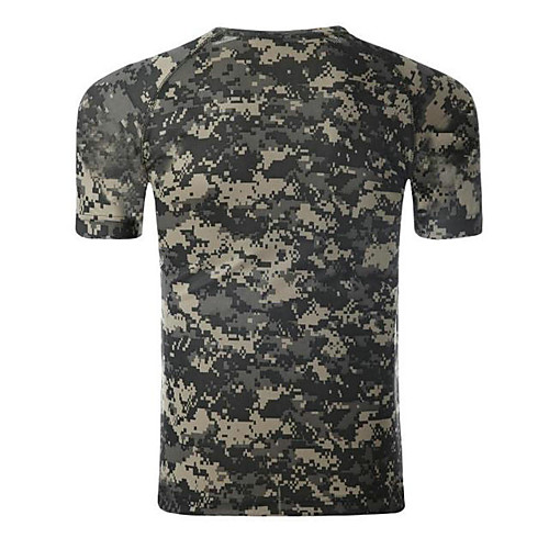 

Men's Hunting T-shirt Camo / Camouflage Short Sleeve Outdoor Summer Breathability Wearable Soft Polyester Black Army Green Camouflage Khaki Green