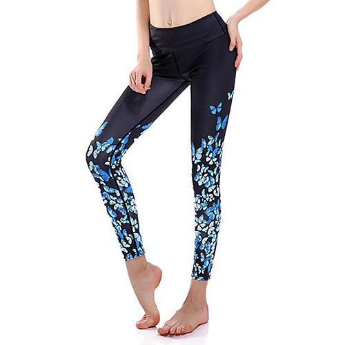 

Women's Basic Casual Comfort Daily Gym Leggings Pants Graphic Ankle-Length Patchwork Print Black