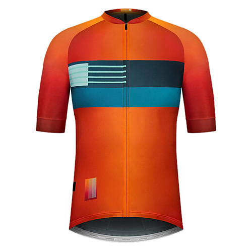 

21Grams Men's Short Sleeve Cycling Jersey Spandex Orange Bike Top Mountain Bike MTB Road Bike Cycling Breathable Quick Dry Sports Clothing Apparel / Athleisure
