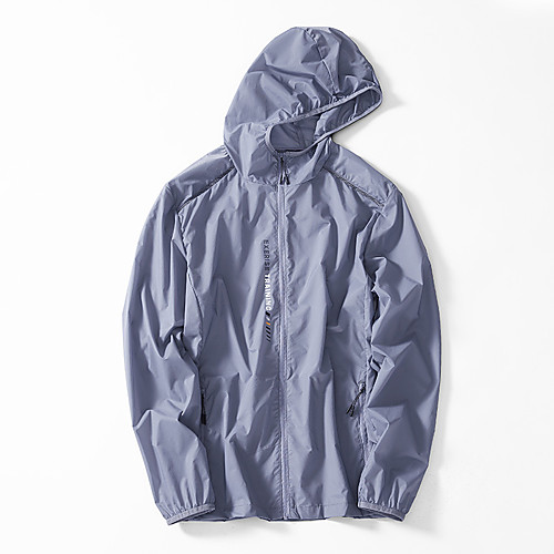 

Men's Waterproof Hiking Jacket Hiking Skin Jacket Hiking Windbreaker Outdoor Solid Color Waterproof Lightweight UV Sun Protection Windproof Jacket Hoodie Top Elastane Full Zip Hunting Fishing Climbing