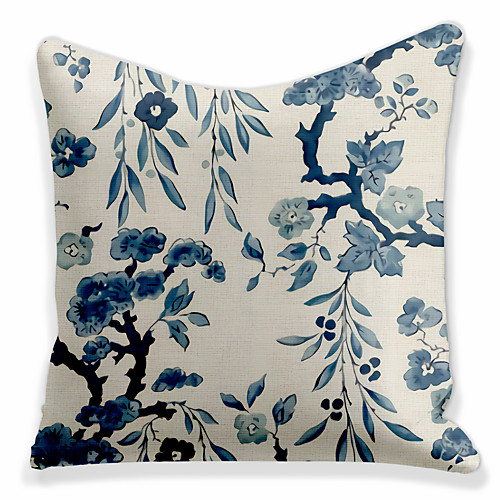 

Double Side 1 Pc Floral Cushion Cover Print 45x45cm Linen for Sofa Bedroom
