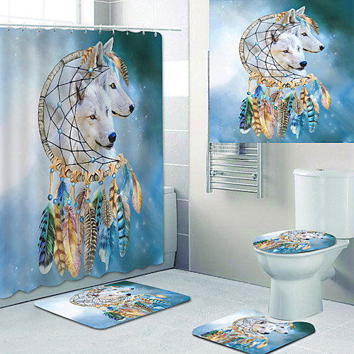

Bathroom Shower Curtains & Hooks Rainbow Neoclassical Polyester Waterproof