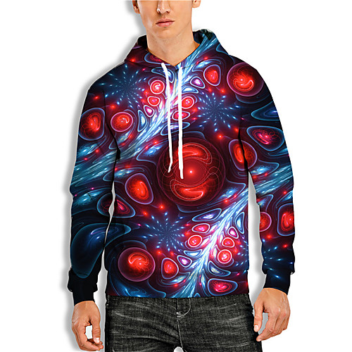 

Men's Pullover Hoodie Sweatshirt Graphic Graphic Prints Print Daily Holiday 3D Print Basic Casual Hoodies Sweatshirts Black