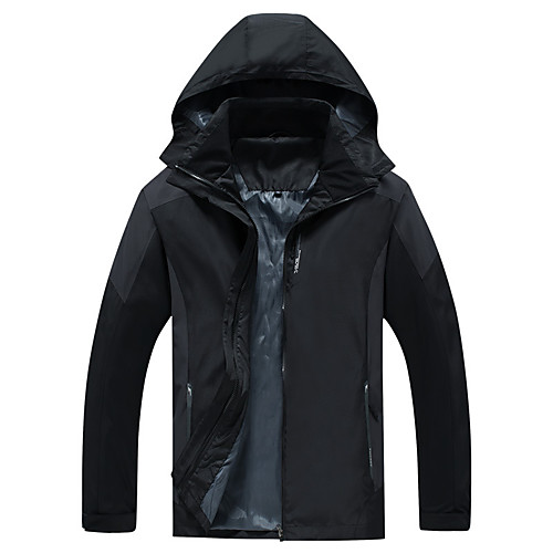 

Men's Hiking Jacket Outdoor Patchwork Waterproof Windproof Breathable Anti-tear Top Full Length Hidden Zipper Fishing Climbing Camping / Hiking / Caving Black Yellow Red Blue Orange