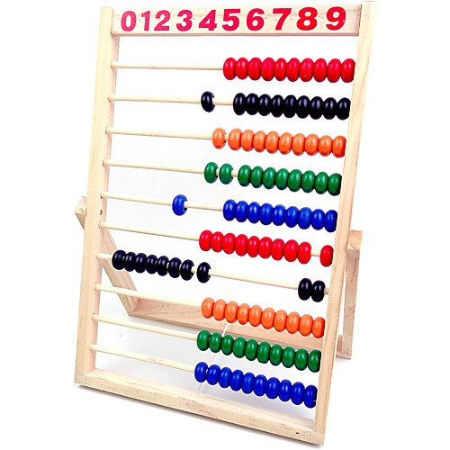 

Wooden Counting Number Frame 10 Rows Abacus for Kids Learning Math (11-1/2-Inch)