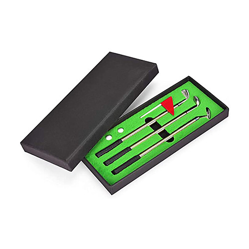 

Golf Pen Set Mini Desktop Golf Ball Pen Gift Set with Putting GreenFlag3 Golf Clubs Pens & 2 Balls