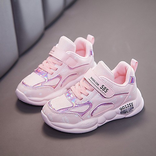 

Girls' Sneakers Comfort Novelty Princess Shoes Knit Synthetics Mesh Little Kids(4-7ys) Big Kids(7years ) Daily Home Fitness & Cross Training Shoes Walking Shoes Flower Split Joint Luminous White Pink