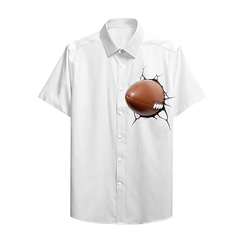 

Men's Shirt 3D Print Graphic Prints Button-Down Print Short Sleeve Daily Tops Casual Designer Big and Tall White Red Navy Blue